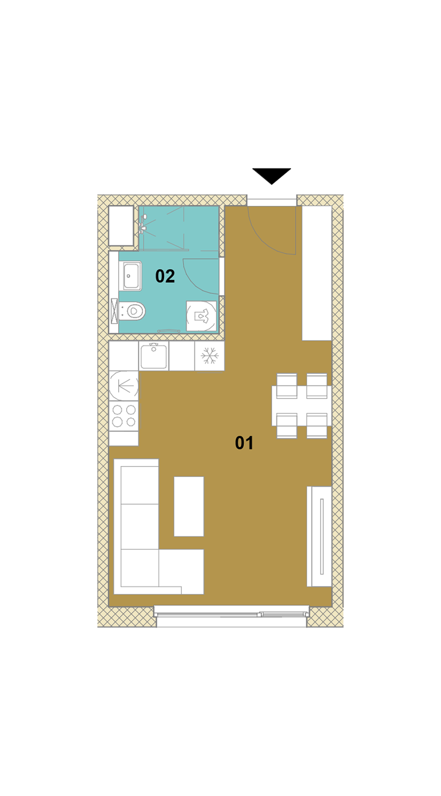 Jednoizbový byt D1-204