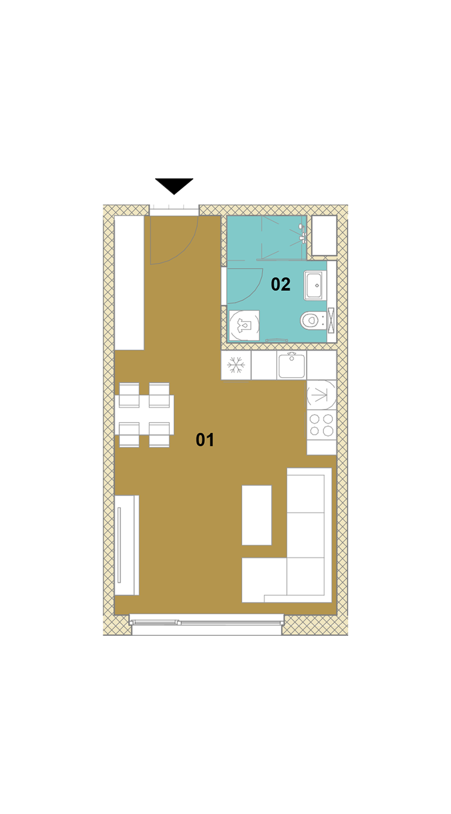 Jednoizbový byt D2-203