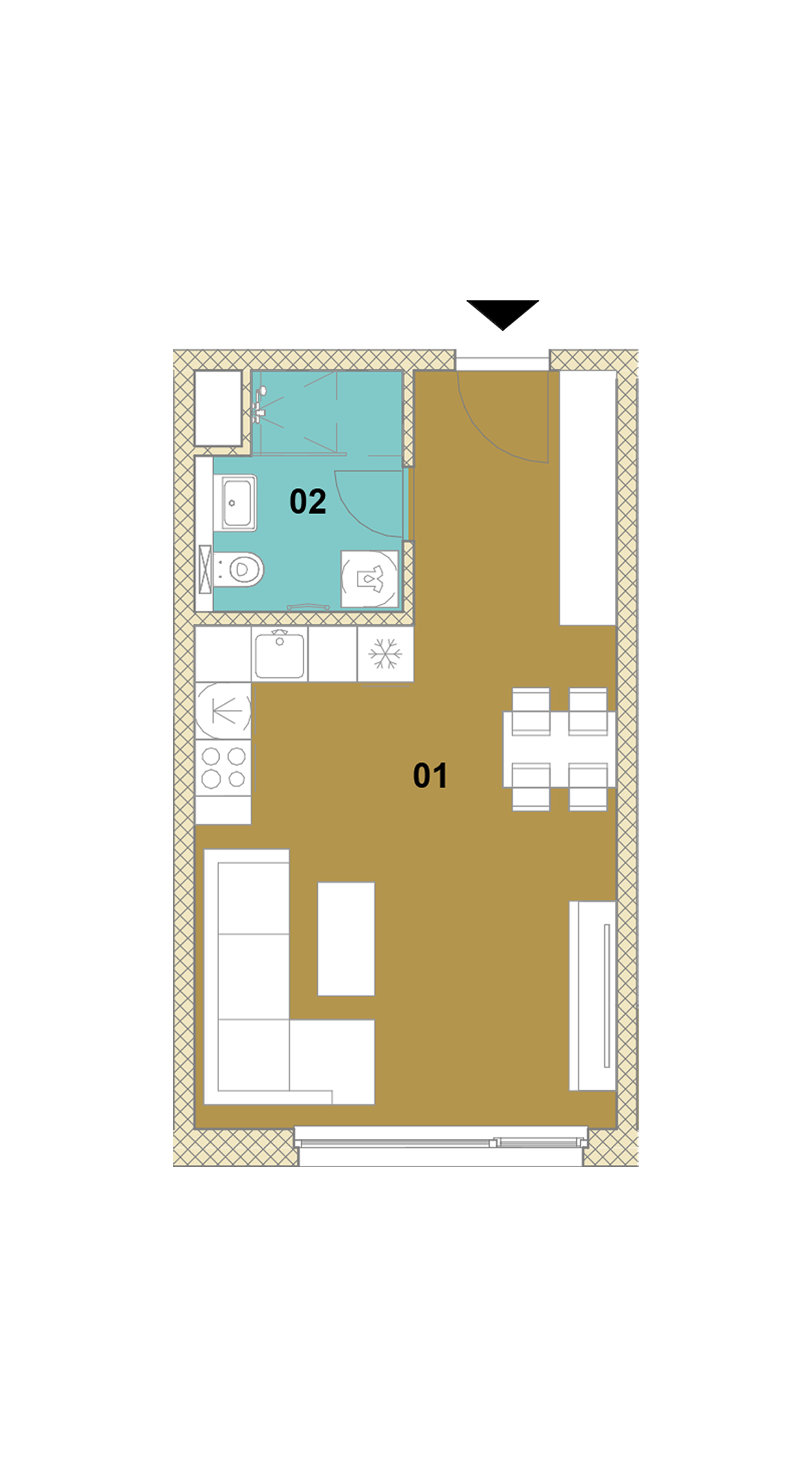 Jednoizbový byt D2-404
