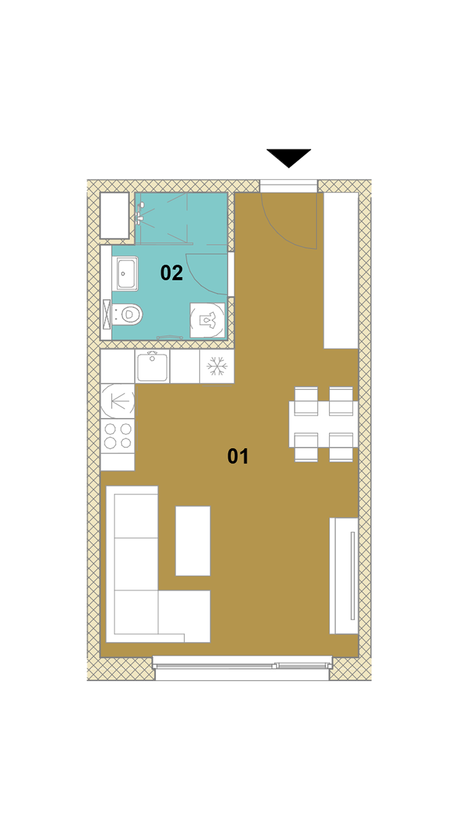 Jednoizbový byt E2-203
